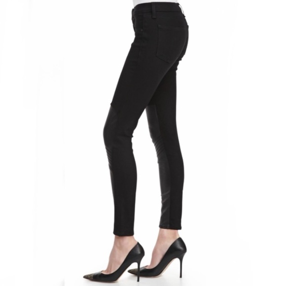 NWT RAG & BONE Samurai Leather-Patch Leggings - Picture 2 of 11